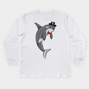 Orca Groom Cylinder Wedding Kids Long Sleeve T-Shirt